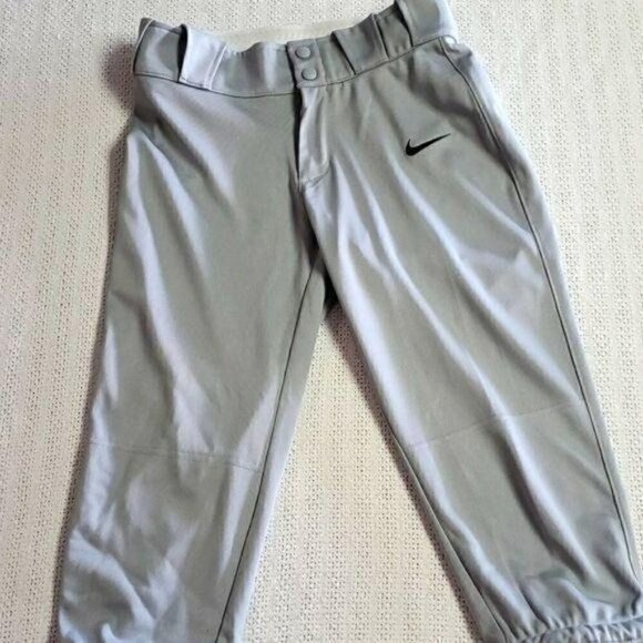Nike Climalite Silver Belted Tapered Reinforced Knees Sport Athletic Sz. S Pant - Picture 1 of 8